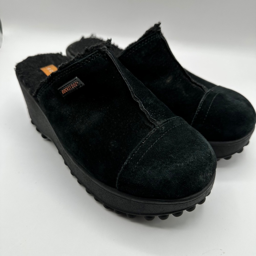 Women's Black Suede Clogs